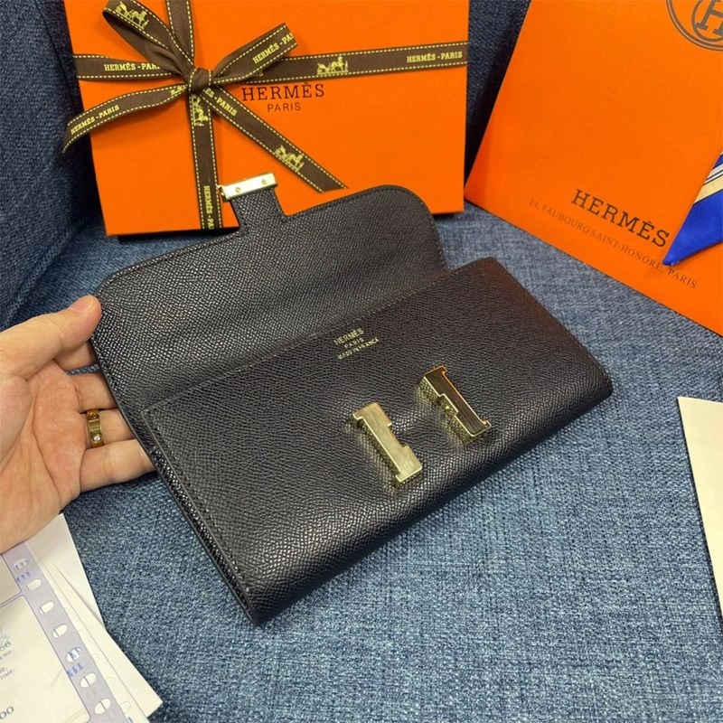 Hermes Constance Wallet Epsom Leather Gold Hardware In Black - Image 3