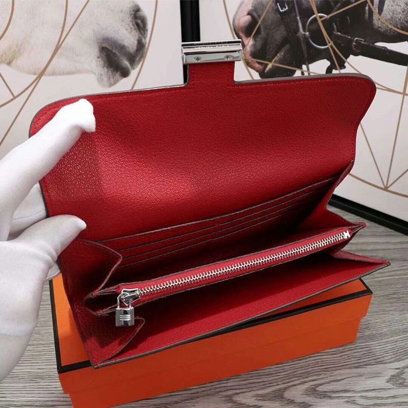Hermes Constance Wallet Epsom Leather Palladium Hardware In Red - Image 3