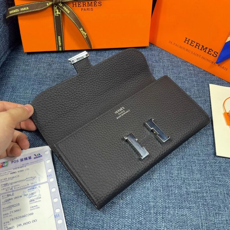 Hermes Constance Wallet Togo Leather Palladium Hardware In Black - Image 3