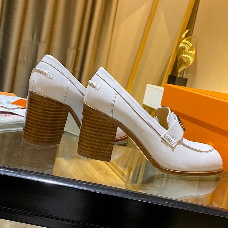 Hermes Dauphine 70 Loafers Women Calfskin In White - Image 3