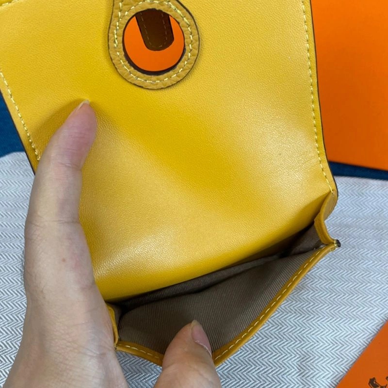 Hermes Dogon Card Holder Togo Leather Palladium Hardware In Yellow - Image 4