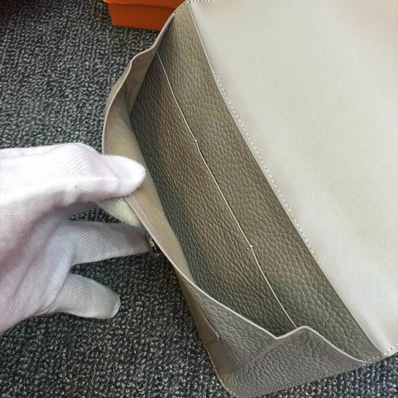 Hermes Dogon Duo Wallet Togo Leather Palladium Hardware In Grey - Image 4