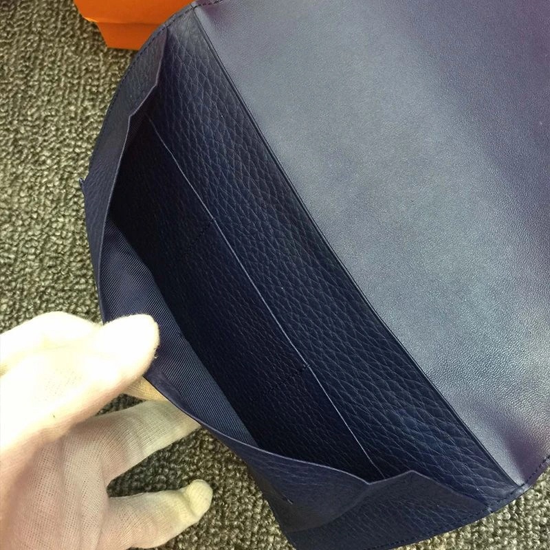 Hermes Dogon Duo Wallet Togo Leather Palladium Hardware In Navy Blue - Image 4