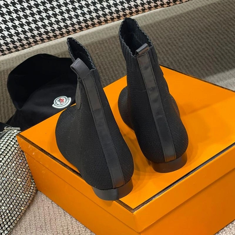 Hermes Duo Ankle Boots Women Knit In Black - Image 3