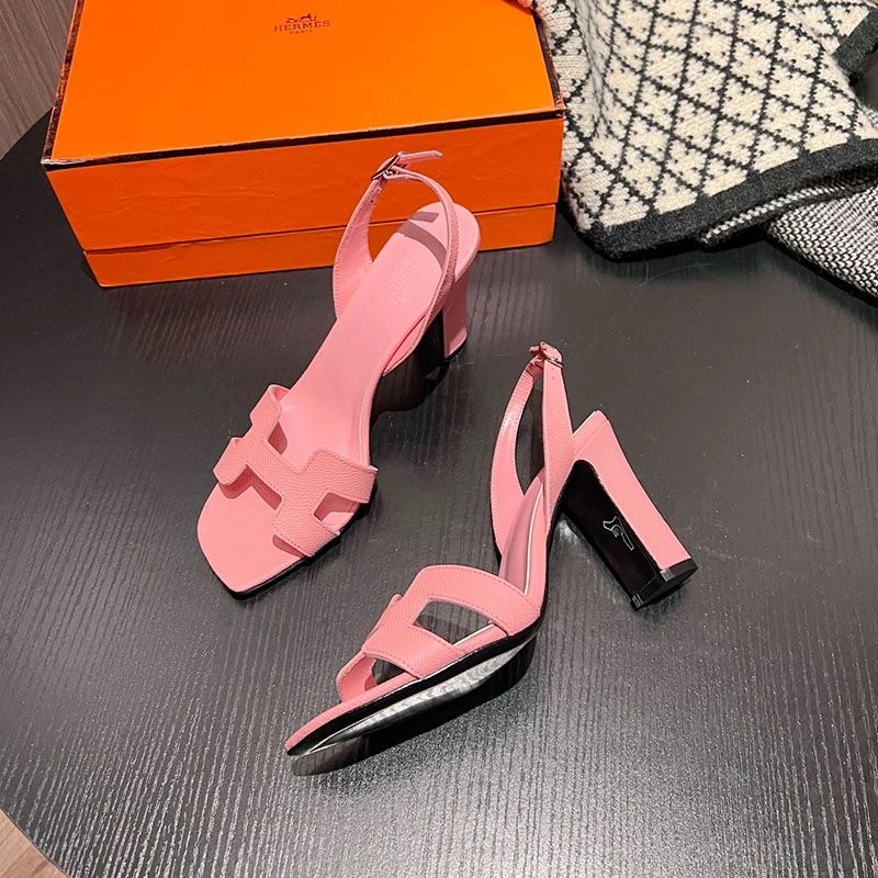 Hermes Eternite 95 Slingback Sandals Women Grained Calfskin In Cherry - Image 3