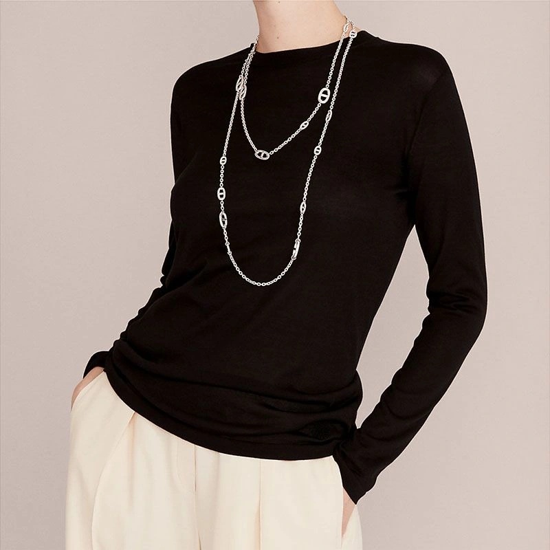 Hermes Farandole Long Necklace In Silver - Image 3