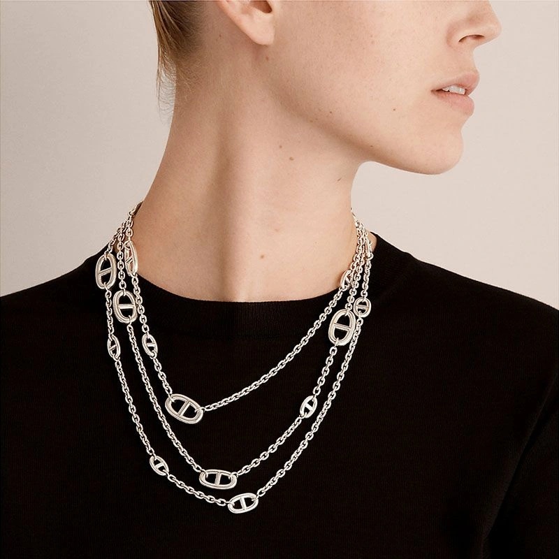 Hermes Farandole Long Necklace In Silver - Image 4