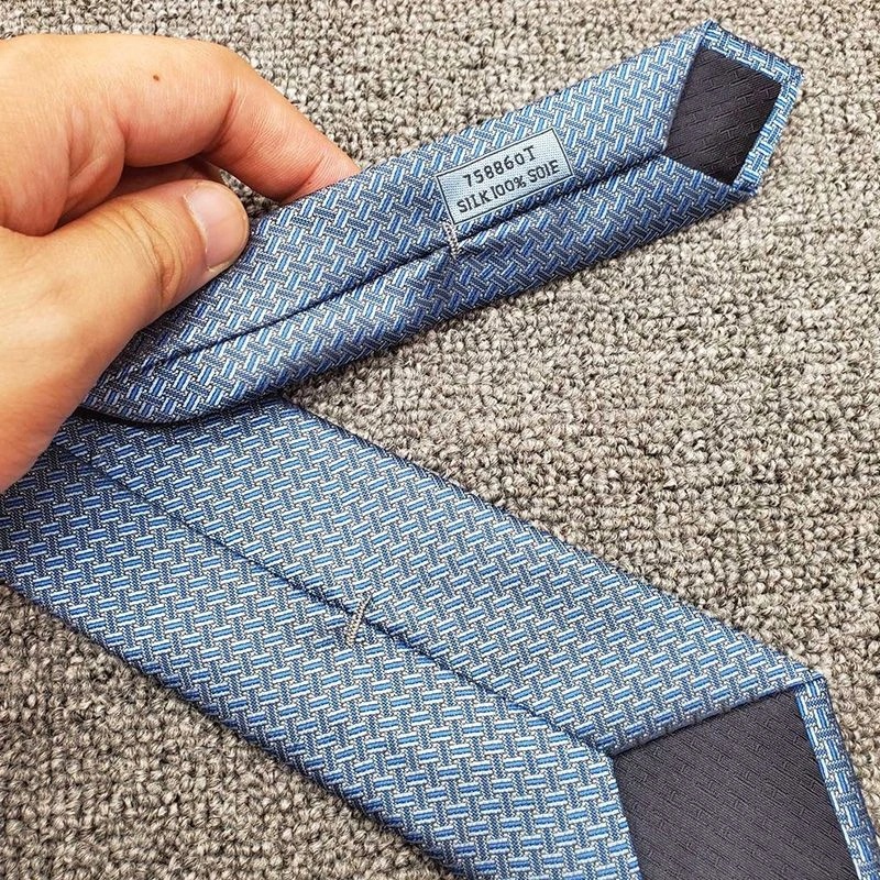 Hermes H En Biais Tie In Blue - Image 4