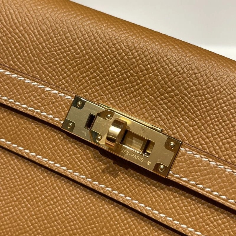 Hermes Kelly Wallet Epsom Leather Gold Hardware In Brown - Image 4