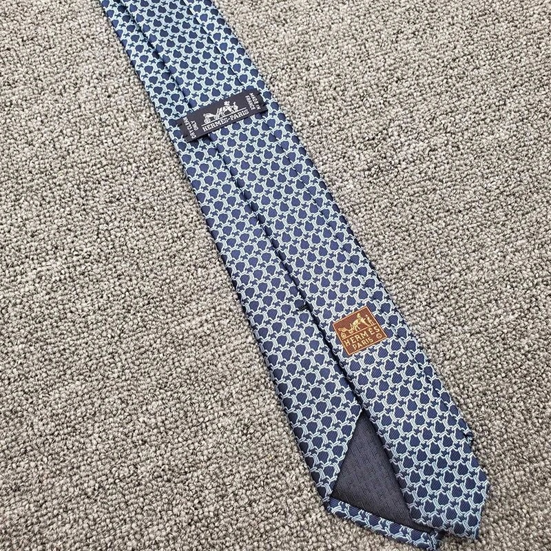 Hermes Le Pied A L'Etrier Tie In Blue - Image 3
