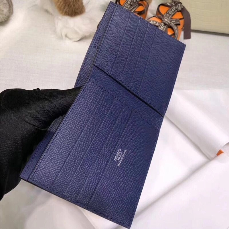 Hermes MC? Copernic Compact Wallet Epsom Calfskin In Navy Blue - Image 4