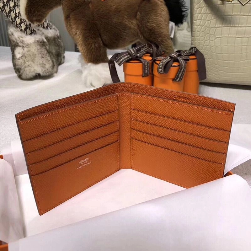 Hermes MC? Copernic Compact Wallet Epsom Calfskin In Orange - Image 3