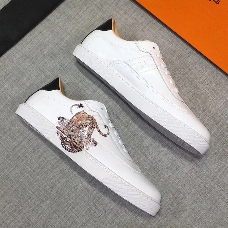 Hermes Quicker Sneakers Men Calfskin In White - Image 3