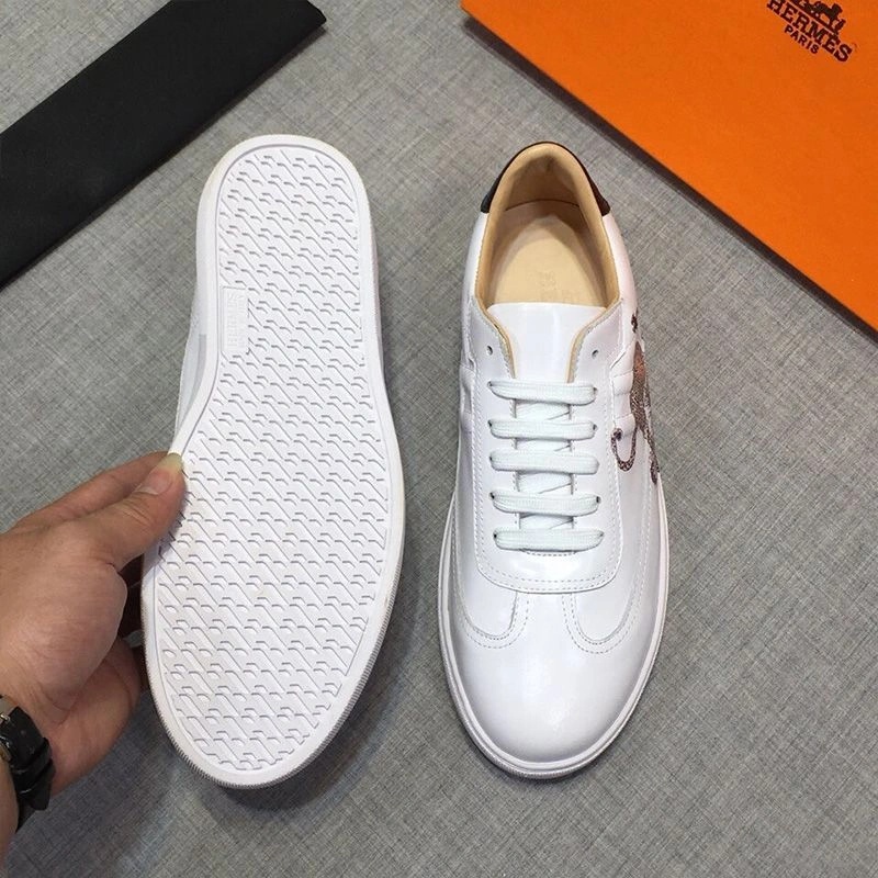 Hermes Quicker Sneakers Men Calfskin In White - Image 5