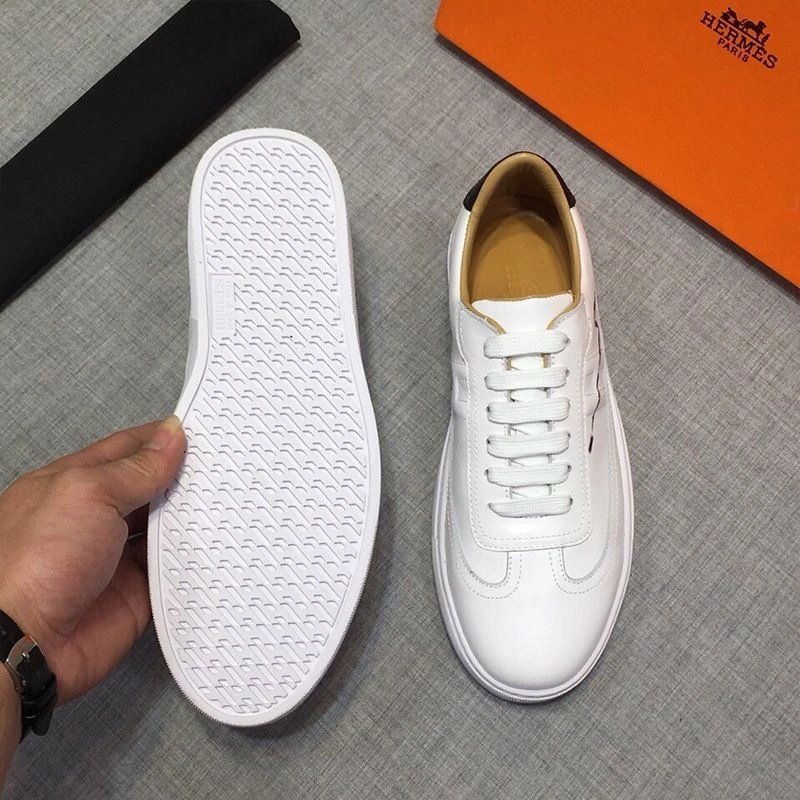 Hermes Quicker Sneakers Men Calfskin In White - Image 5