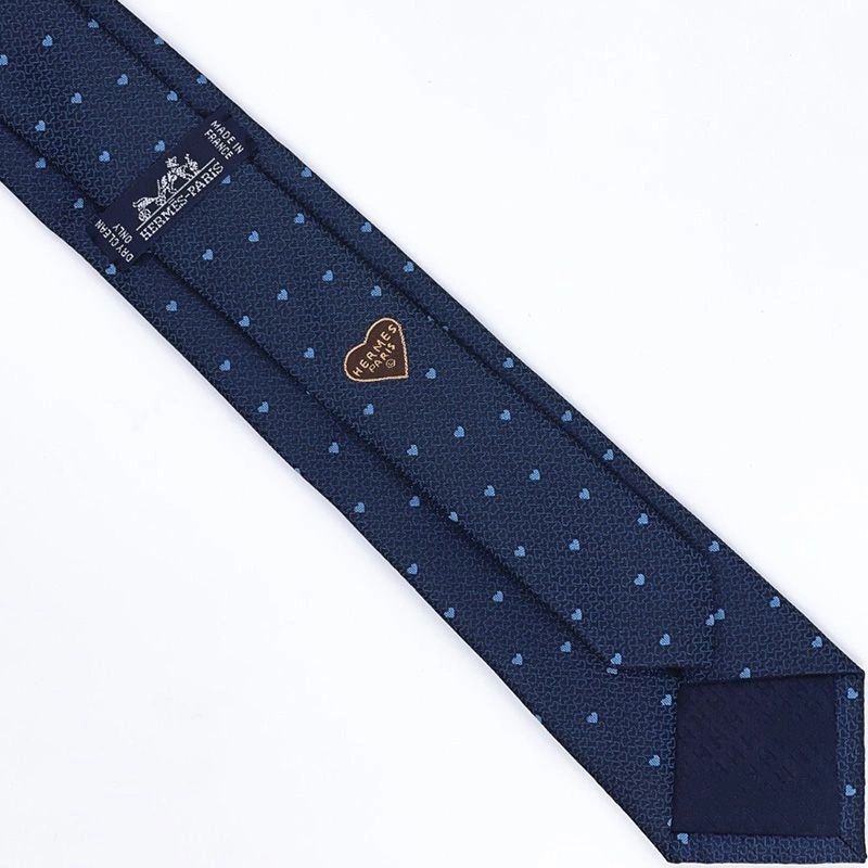 Hermes Tie 7 Love Hearts Tie In Blue - Image 4