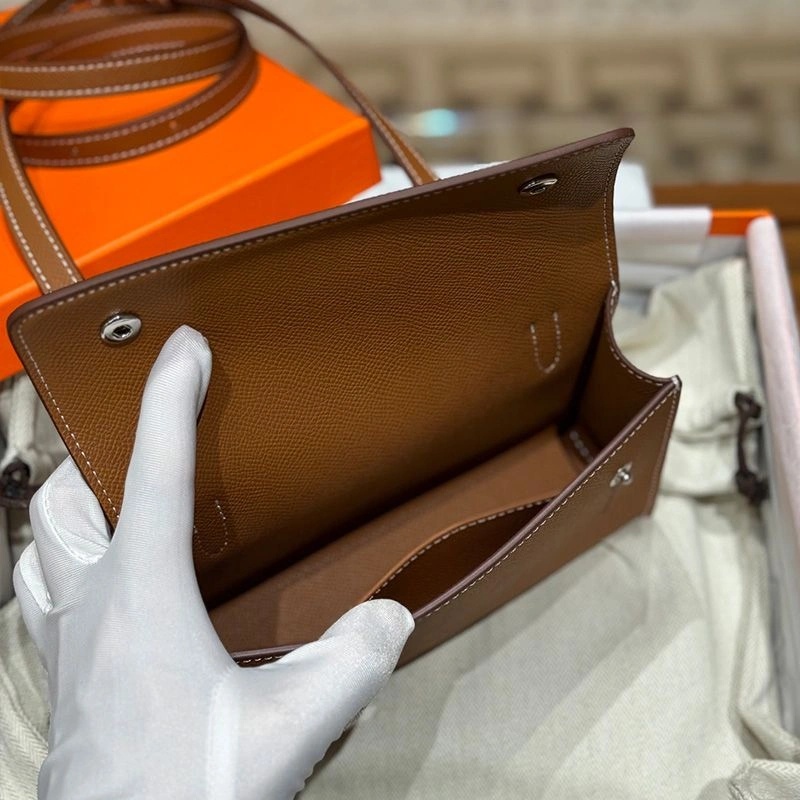 Hermes Hermesnap Wallet Epsom Leather Palladium Hardware In Brown - Image 5