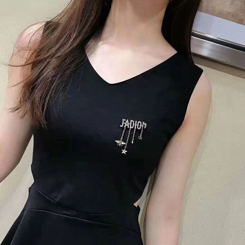 J'Adior Brooch with Bee Star Clover White Crystals Silver - Image 4