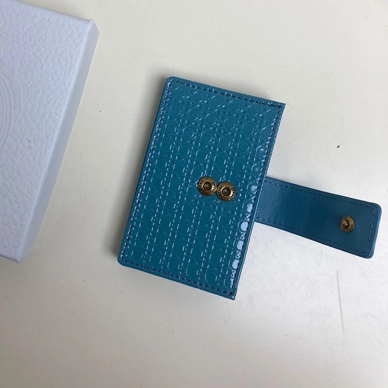 Lady Dior Card Holder Cannage Calfskin Blue - Image 3
