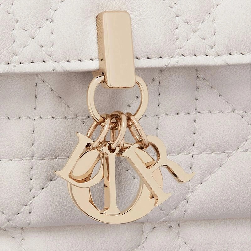 Lady Dior Chain Pouch Cannage Lambskin White - Image 4