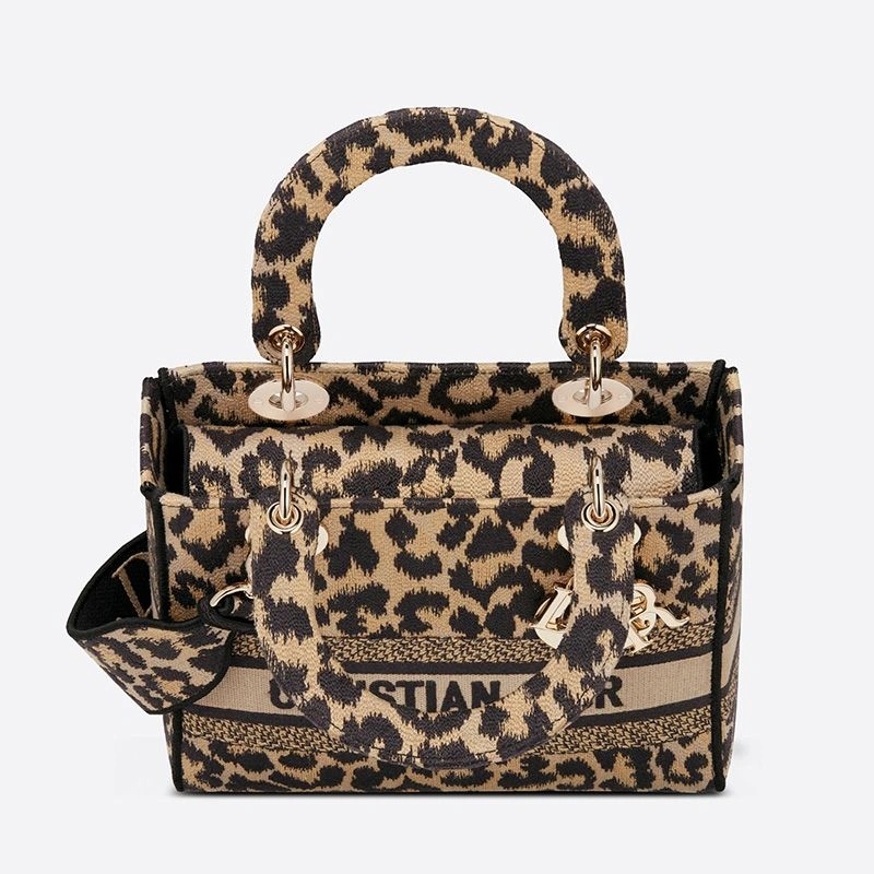 Medium Lady D-lite Bag Mizza Motif Canvas Beige - Image 4