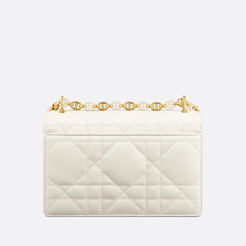 Mini Miss Caro Bag Macrocannage Lambskin White - Image 3