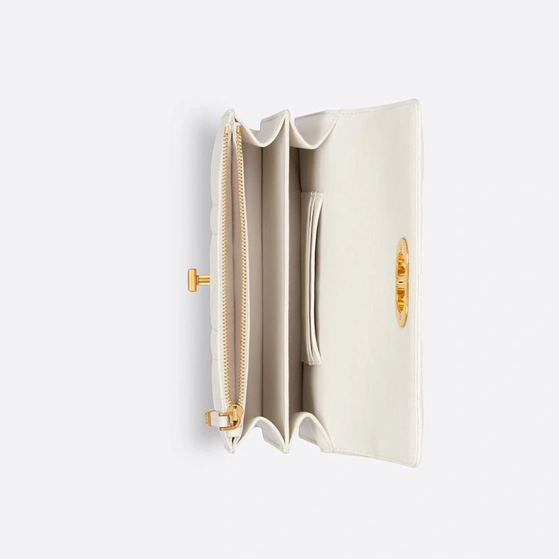 Mini Miss Caro Bag Macrocannage Lambskin White - Image 4