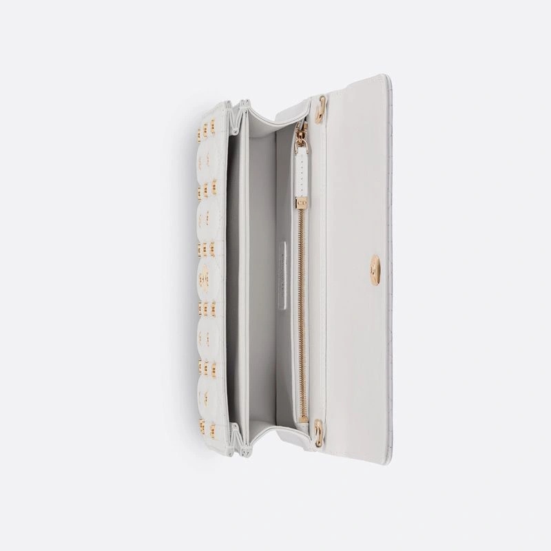 Miss Dior Top Handle Bag with Butterfly Studs Cannage Lambskin White - Image 4