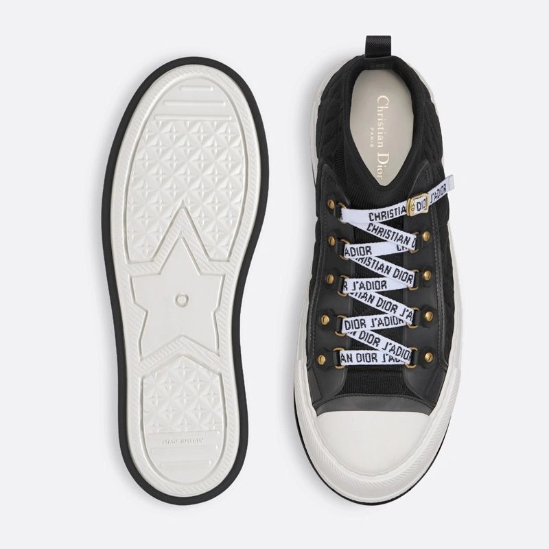 Walk'n'Dior Platform Sneakers Women Macrocannage Motif Technical Mesh Black - Image 3