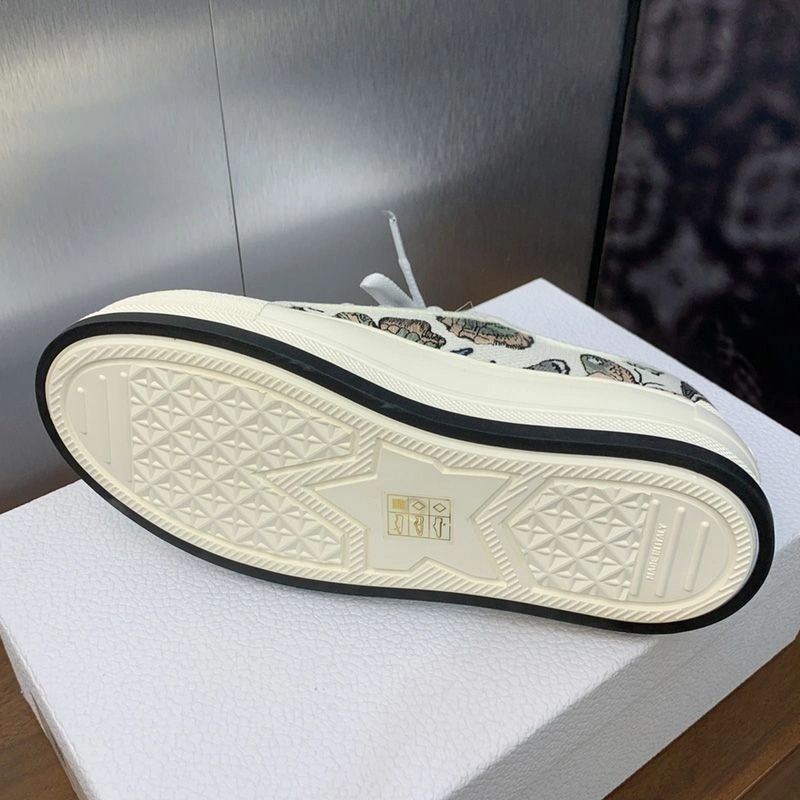 Walk'n'Dior Platform Sneakers Unisex Toile de Jouy Mexico Motif Canvas White Green - Image 4