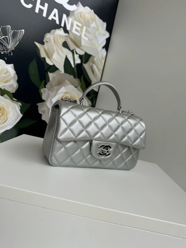 CHANEL FLAP BAG WITH TOP HANDLE-20*12*6cm Affordable 922 - Image 4